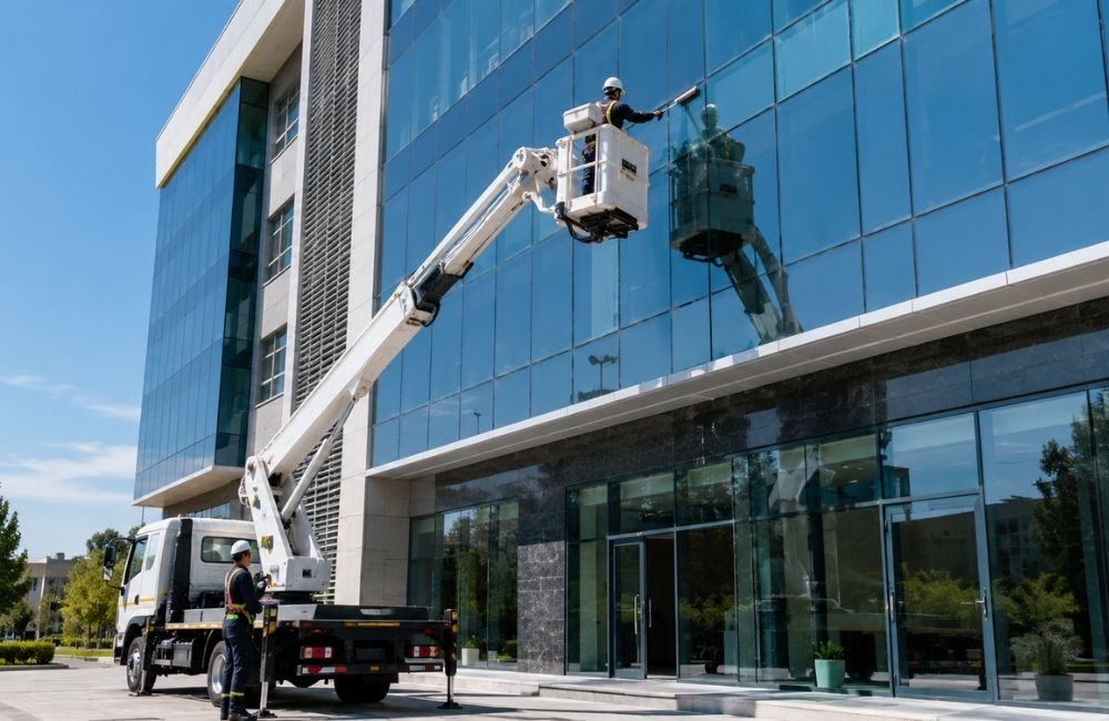Dış Cephe Temizliğinde Sepetli Vinç Kullanımı ve Avantajları