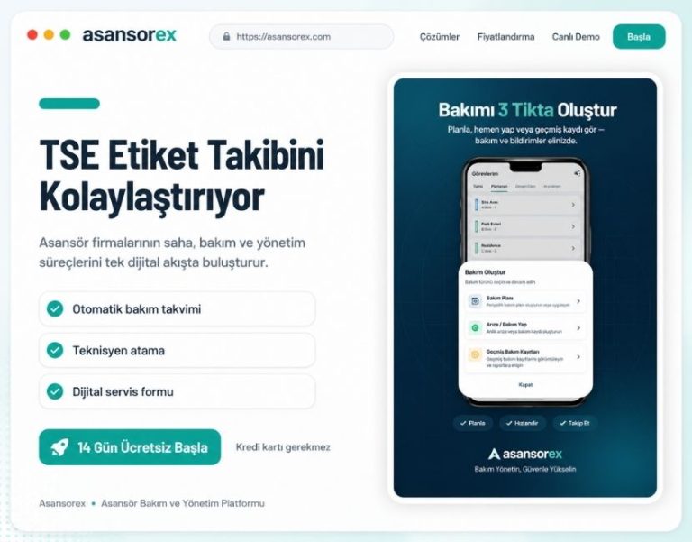 Asansorex.com TSE Etiket Takibini Kolaylaştırıyor